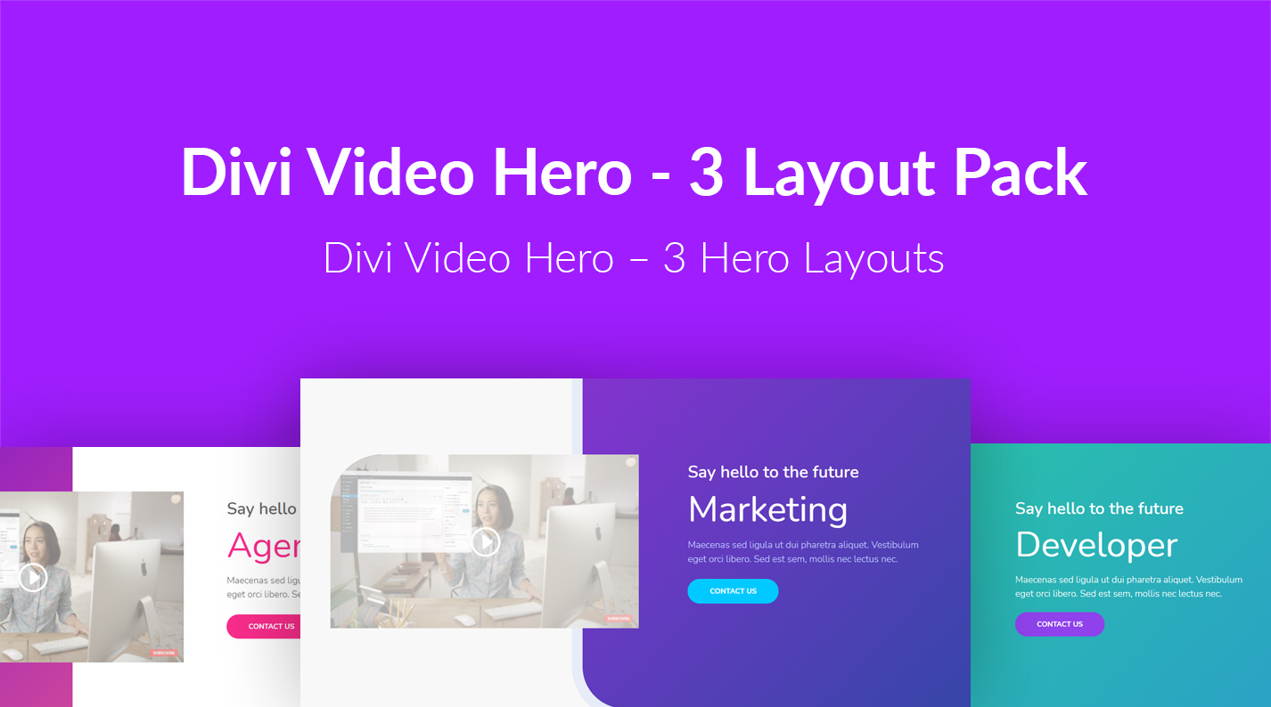 Divi Video Hero Layout Pack