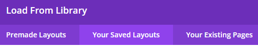 Your Saved Layouts Button